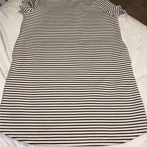 Striped Black and White Dress with Pockets